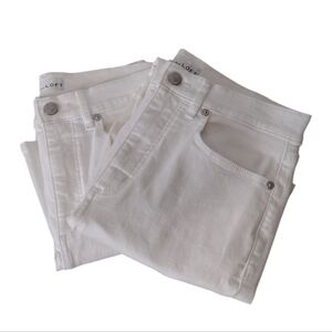 Bundle Of 2 LOFT The Kick Crop White Denim Casual Jeans Sz 27